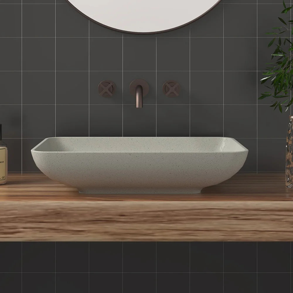 Waschbecken aus Beton im Kunststil