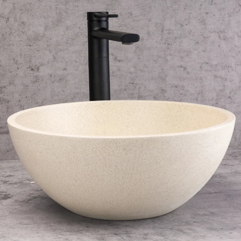 Mini Round Travertine Concrete Basin