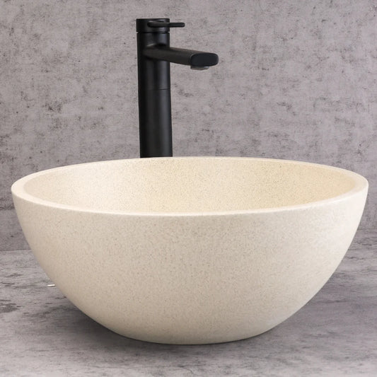 Mini Round Travertine Concrete Basin