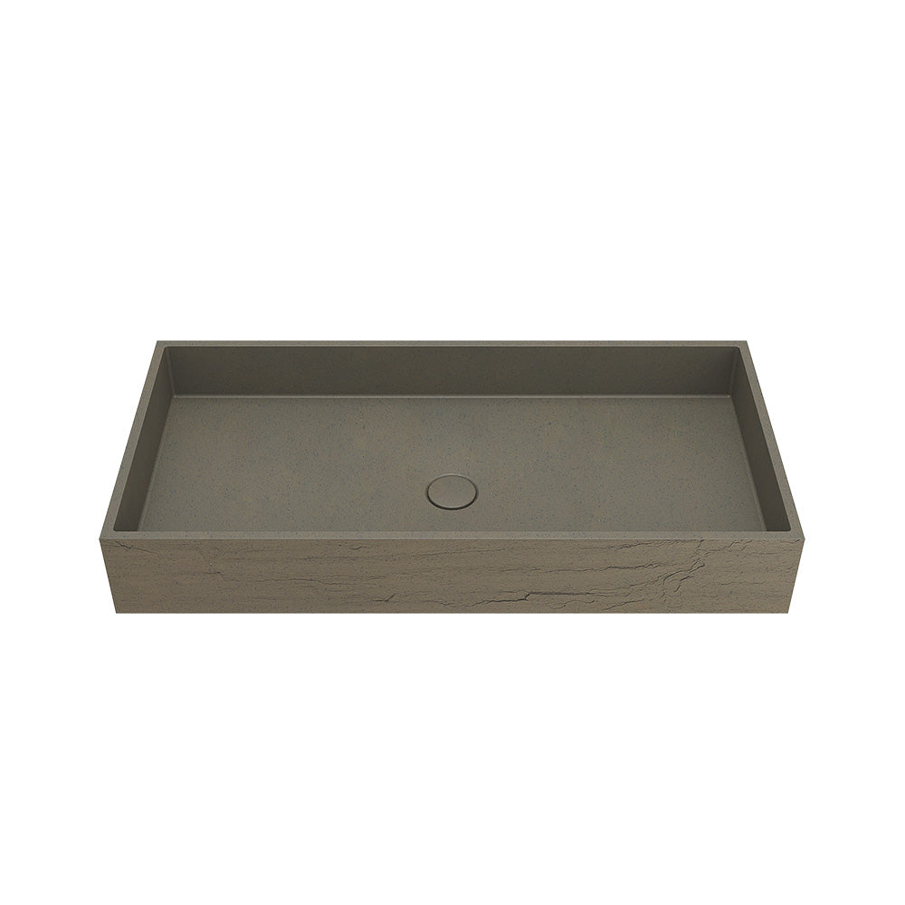 Sleek Rectangular Countertop Concrete Basin