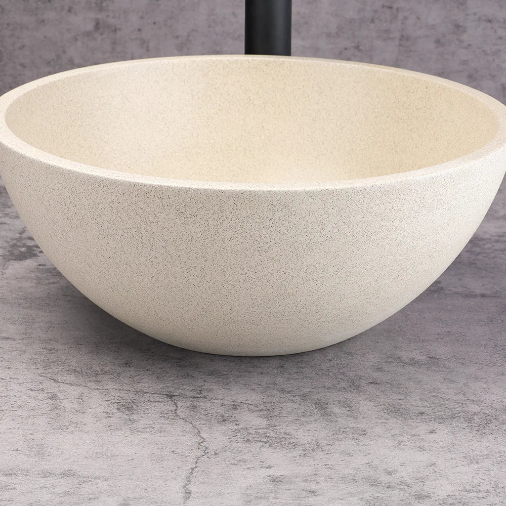 Mini Round Travertine Concrete Basin
