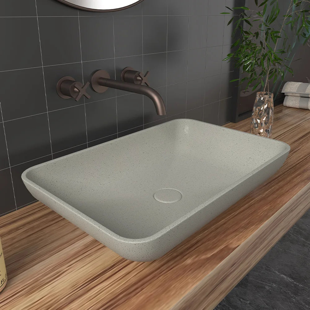 Waschbecken aus Beton im Kunststil
