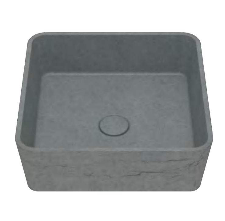 Waschbecken aus Beton mit natürlicher Porosität