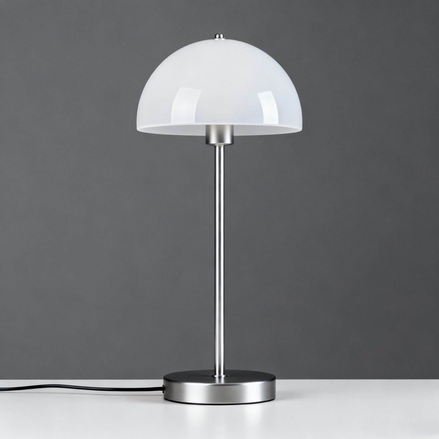 Silver-White Mushroom-Shaped Glass Modern Minimalist Table Lamp