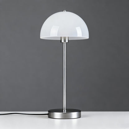 Silver-White Mushroom-Shaped Glass Modern Minimalist Table Lamp