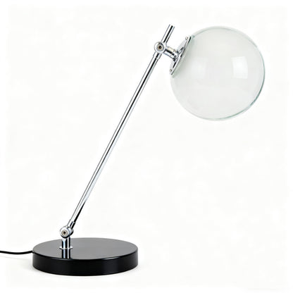 Black and Silver Spherical Glass Modern Minimalist Table Lamp
