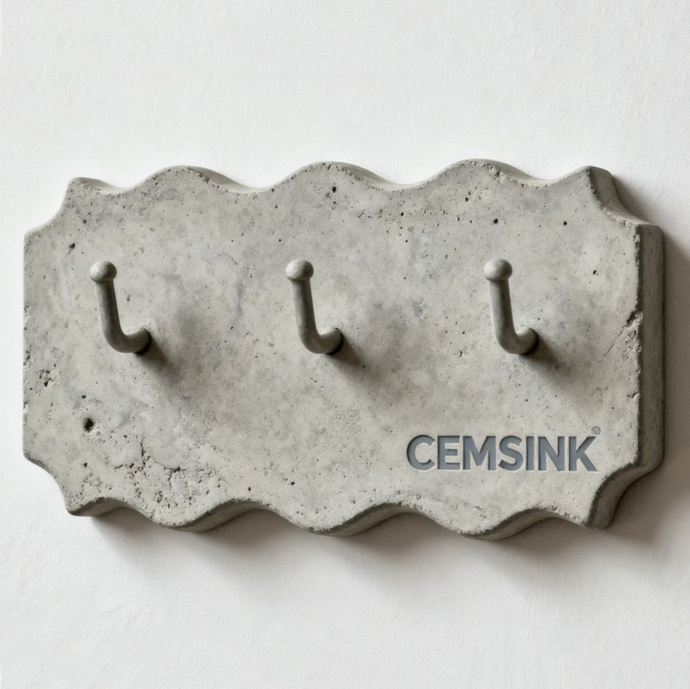 Minimalist Cement Hooks, Customizable Size Options