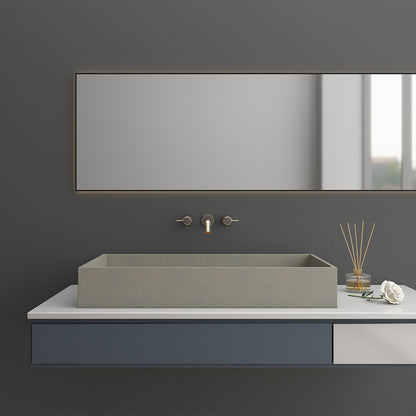 Rectangular Bathroom Concrete Sink