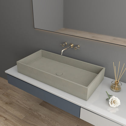 Rectangular Bathroom Concrete Sink