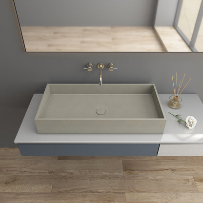 Rectangular Bathroom Concrete Sink