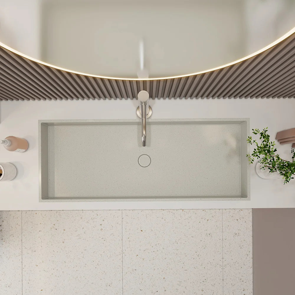 Schlankes, modernes Badezimmer-Waschbecken aus Beton