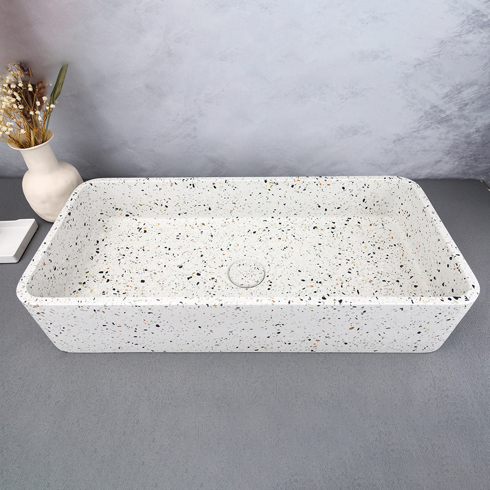 Rechteckiges Terrazzo-Waschbecken