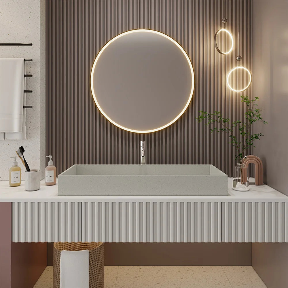 Schlankes, modernes Badezimmer-Waschbecken aus Beton