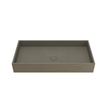 Sleek Rectangular Countertop Concrete Basin