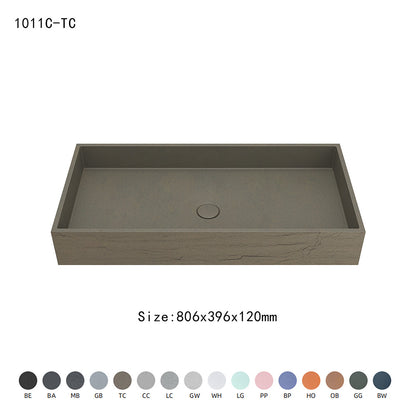 Sleek Rectangular Countertop Concrete Basin