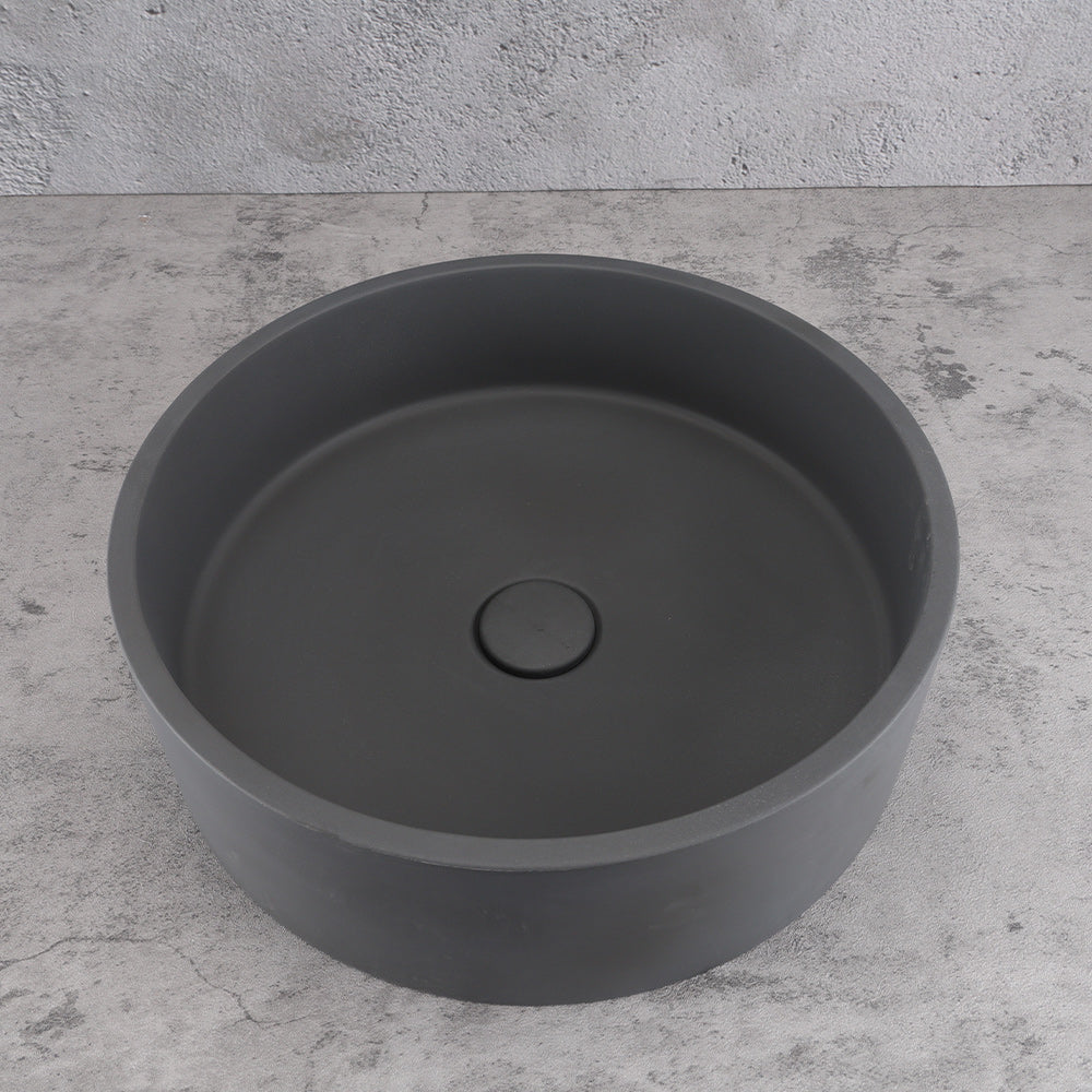 Modernes rundes Waschbecken aus Beton