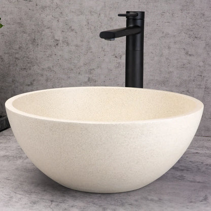 Mini Round Travertine Concrete Basin