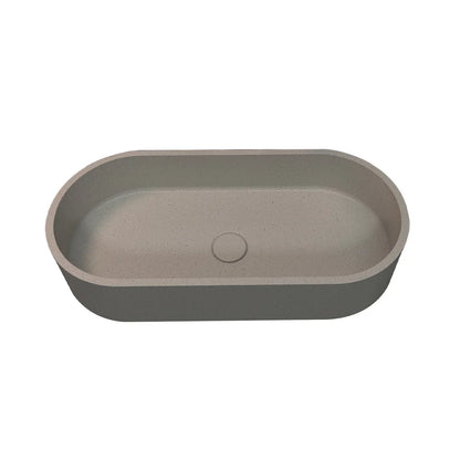 Oval Gray Handmade Concrete Basin