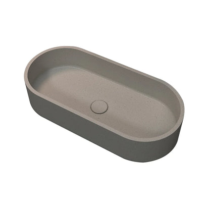 Oval Gray Handmade Concrete Basin