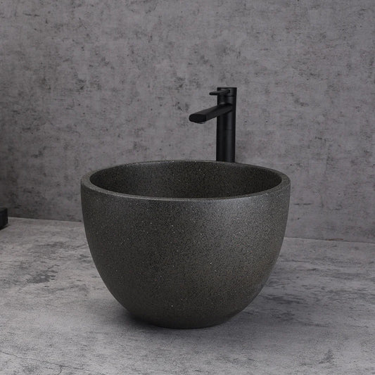 Kleines rundes Waschbecken aus Beton für Wohnungen