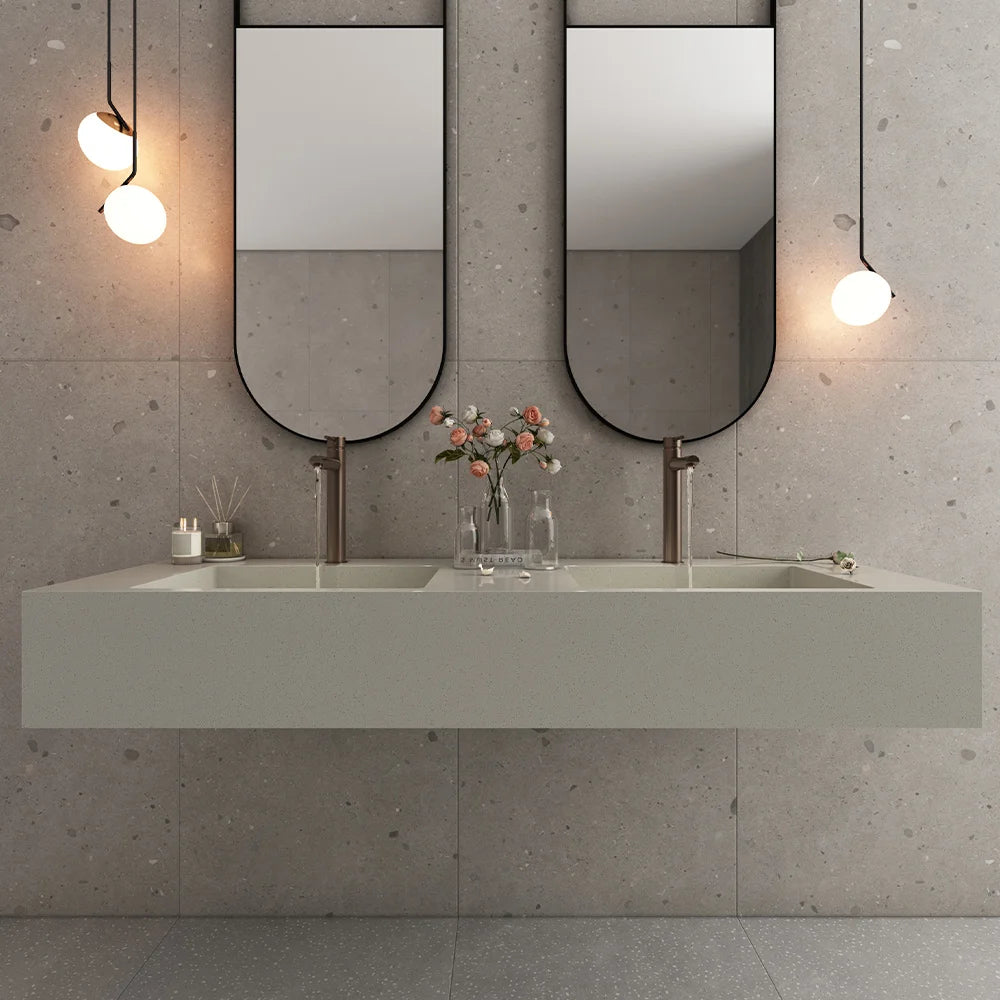 Double Wall-Mounted Cement Basin